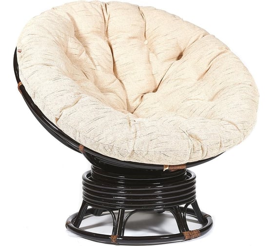 Кресло-качалка Tetchair PAPASAN w 23/01 B / с подушкой / Antique brown (античный черно-коричневый), ткань Старт 7271