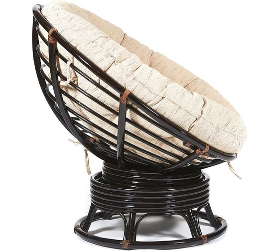 Кресло-качалка Tetchair PAPASAN w 23/01 B / с подушкой / Antique brown (античный черно-коричневый), ткань Старт 7271