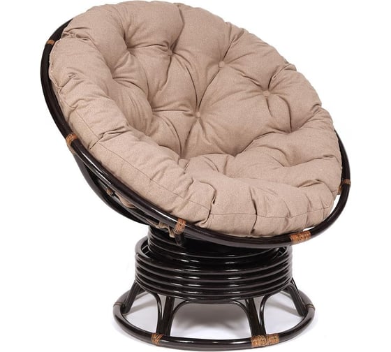 Кресло-качалка Tetchair PAPASAN w 23/01 B / с подушкой / Antique brown (античный черно-коричневый), экошерсть Коричневый, 1811-5 13758 1