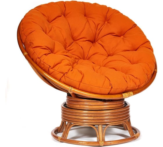 Кресло-качалка Tetchair PAPASAN w 23/01 B / с подушкой / Cognac (коньяк), ткань Оранжевый, С 23 13751 1