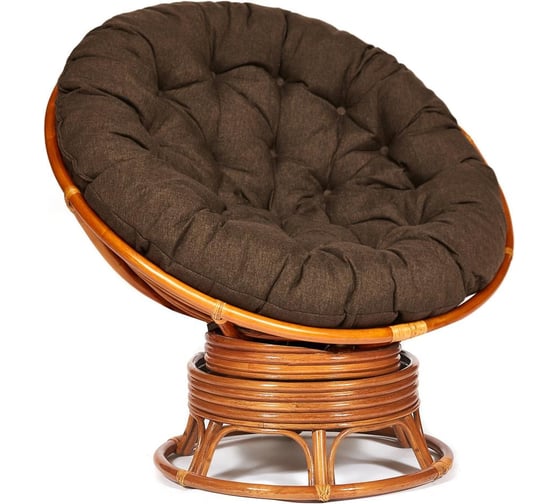 Кресло-качалка Tetchair PAPASAN w 23/01 B / с подушкой / Cognac (коньяк), ткань Коричневый, 3М7-147 13747