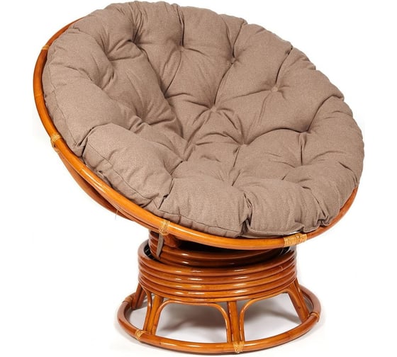 Кресло-качалка Tetchair PAPASAN w 23/01 B / с подушкой / Cognac (коньяк), экошерсть Коричневый, 1811-5 13759