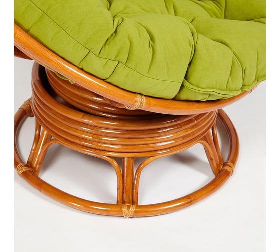 Кресло-качалка Tetchair PAPASAN w 23/01 B / с подушкой / Cognac (коньяк), флок Олива, 23 13755