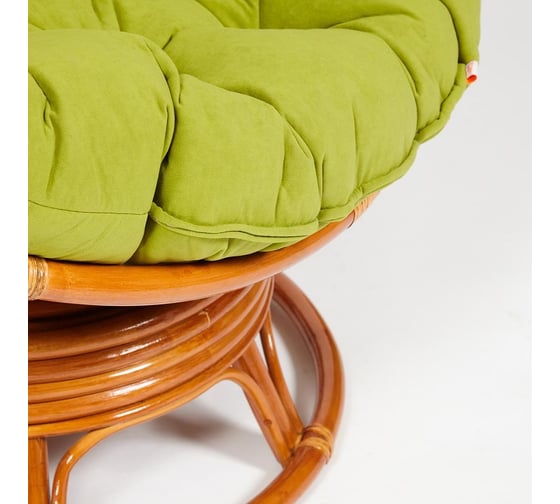 Кресло-качалка Tetchair PAPASAN w 23/01 B / с подушкой / Cognac (коньяк), флок Олива, 23 13755
