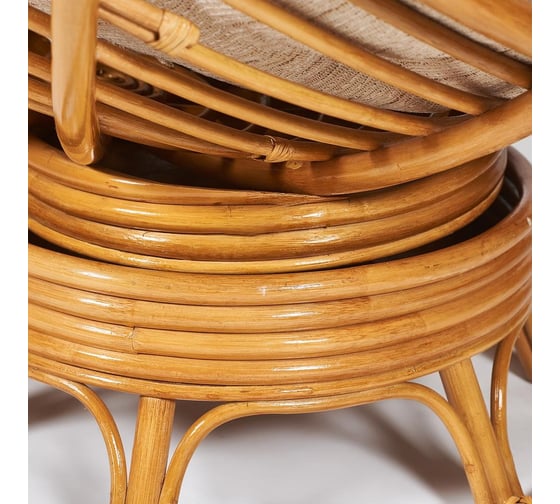 Кресло-качалка Tetchair "PAPASAN" w 23/01 B / с подушкой / Honey (мед), ткань Коричневый, 3М7-147 13748