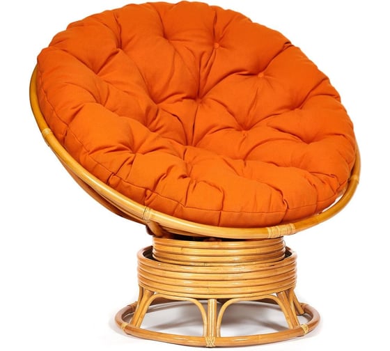 Кресло-качалка Tetchair "PAPASAN" w 23/01 B / с подушкой / Honey (мед), ткань Оранжевый, С 23 13752