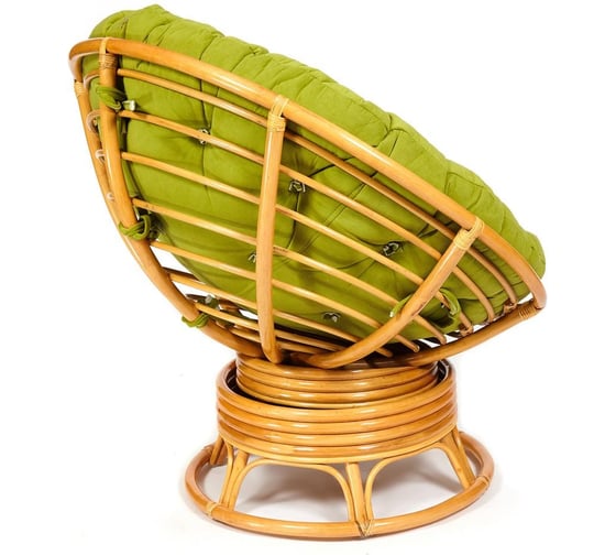Кресло-качалка Tetchair "PAPASAN" w 23/01 B / с подушкой / Honey (мед), флок Олива, 23 13756