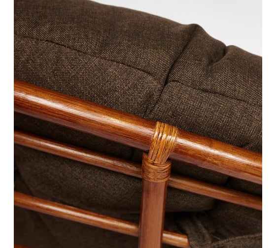 Кресло-качалка Tetchair "PAPASAN" w 23/01 B / с подушкой / Pecan (орех), ткань Коричневый, 3М7-147 13749