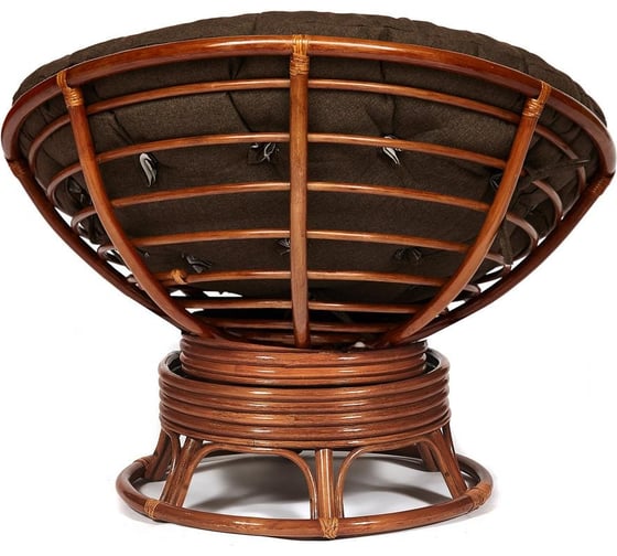 Кресло-качалка Tetchair "PAPASAN" w 23/01 B / с подушкой / Pecan (орех), ткань Коричневый, 3М7-147 13749