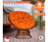 Кресло-качалка Tetchair "PAPASAN" w 23/01 B / с подушкой / Pecan (орех), ткань Оранжевый, С 23 13753 5