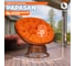 Кресло-качалка Tetchair "PAPASAN" w 23/01 B / с подушкой / Pecan (орех), ткань Оранжевый, С 23 13753 3