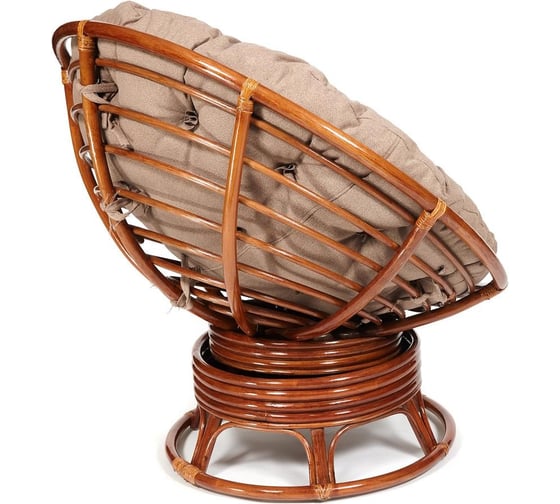 Кресло-качалка Tetchair "PAPASAN" w 23/01 B / с подушкой / Pecan (орех), экошерсть Коричневый, 1811-5 13761
