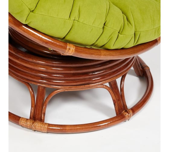 Кресло-качалка Tetchair "PAPASAN" w 23/01 B / с подушкой / Pecan (орех), флок Олива, 23 13757