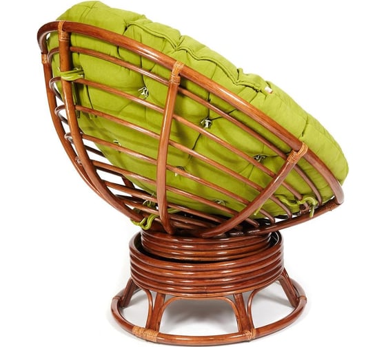 Кресло-качалка Tetchair "PAPASAN" w 23/01 B / с подушкой / Pecan (орех), флок Олива, 23 13757