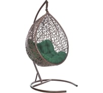 Подвесное кресло Лаура VALENCIA коричневый + каркас, подушка зелёная VLC-303