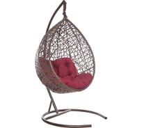 Подвесное кресло Лаура VALENCIA коричневый + каркас, подушка бордовая VLC-304