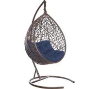 Подвесное кресло Лаура VALENCIA коричневый + каркас, подушка синяя VLC-310