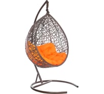 Подвесное кресло Лаура VALENCIA коричневый + каркас, подушка оранжевая VLC-313