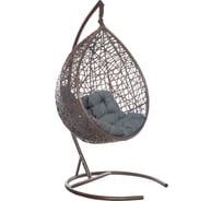 Подвесное кресло Лаура VALENCIA коричневый + каркас, подушка темно-серая VLC-312