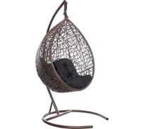 Подвесное кресло Лаура VALENCIA коричневый + каркас, подушка чёрная VLC-305