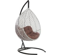 Подвесное кресло-кокон Лаура Montblanc серый + каркас, подушка шоколадная MONB 502