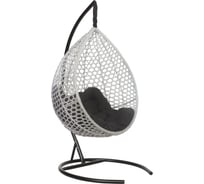 Подвесное кресло-кокон Лаура Montblanc серый + каркас, подушка чёрная MONB 505