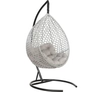 Подвесное кресло-кокон Лаура Montblanc серый + каркас, подушка светло-серая MONB 511