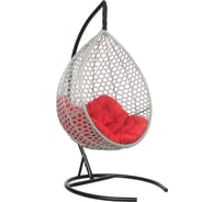 Подвесное кресло-кокон Лаура Montblanc серый + каркас, подушка красная MONB 506