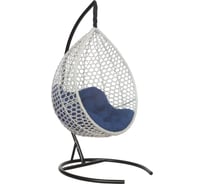 Подвесное кресло-кокон Лаура Montblanc серый + каркас, подушка синяя MONB 510