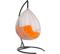 Подвесное кресло-кокон Лаура Montblanc серый + каркас, подушка оранжевая MONB 513