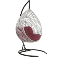 Подвесное кресло-кокон Лаура Montblanc серый + каркас, подушка бордовая MONB 504