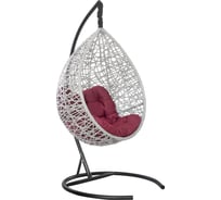 Подвесное кресло Лаура VALENCIA серый +каркас, подушка бордовая VLC-504