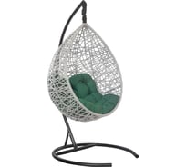 Подвесное кресло Лаура VALENCIA серый +каркас, подушка зелёная VLC-503