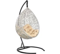 Подвесное кресло Лаура VALENCIA серый +каркас, подушка бежевая VLC-501