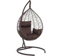 Подвесное кресло-кокон Лаура SEVILLA коричневый + каркас, подушка коричневая SEV-1-302