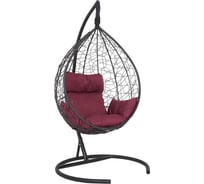 Подвесное кресло-кокон Лаура SEVILLA черный + каркас, подушка бордовая SEV-1-104