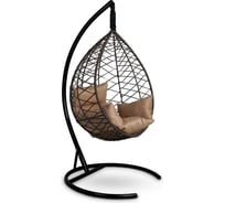 Подвесное кресло-кокон Лаура ALICANTE коричневый + коричневый каркас,подушка бежевая ALI 301