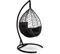 Подвесное кресло-кокон Лаура ALICANTE коричневый + коричневый каркас,подушка черная ALI 305