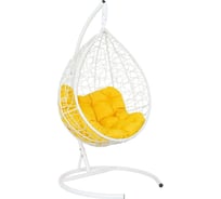 Подвесное кресло-кокон Лаура SEVILLA RELAX белый + каркас, подушка жёлтая SEV-5 208