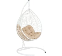 Подвесное кресло-кокон Лаура SEVILLA RELAX белый + каркас, подушка бежевая SEV-5 201
