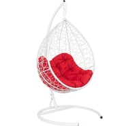 Подвесное кресло-кокон Лаура SEVILLA RELAX белый + каркас, подушка красная SEV-5 206