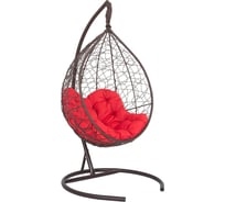 Подвесное кресло-кокон Лаура SEVILLA RELAX коричневый + каркас, подушка красная SEV-5 306