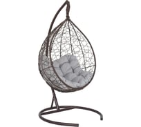 Подвесное кресло-кокон Лаура SEVILLA RELAX коричневый + каркас, подушка светло-серая SEV-5 311