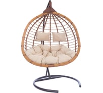 Подвесное кресло-кокон Лаура HASTA горячий шоколад +каркас, подушка бежевая HST-402