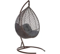 Подвесное кресло-кокон Лаура Montblanc коричневый + каркас, подушка темно-серая MONB 312