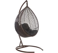 Подвесное кресло-кокон Лаура Montblanc коричневый + каркас, подушка чёрная MONB 305