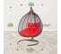 Подвесное двухместное кресло-кокон Лаура ФИДЖИ коричневый +каркас, подушка красная FID 306 3