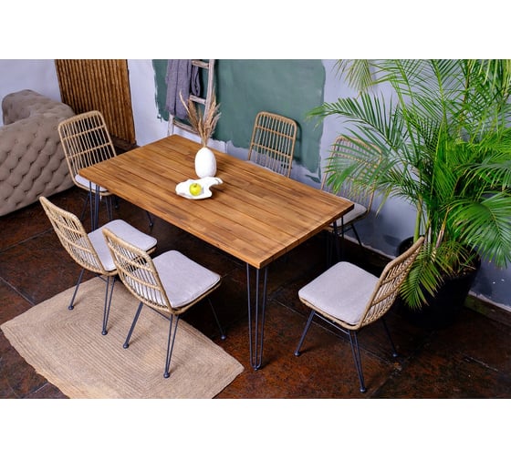 Обеденная группа из акации Joygarden CHARLOTTE M 74505/74504/74761