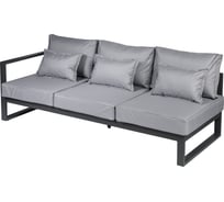 Диван садовый из алюминия Callisto mobili Лагуна трехместный, левый, с правым подлокотником, серый/антрацит G401.9Е10