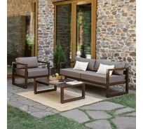 Набор садовой мебели GreenWeen CAPRI коричневый, 3 предмета: диван, кресло, столик GW-AL-CAPRI-BROWN-S3